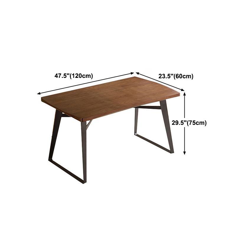 Solid Wood Top Dining Table Traditional Luxury  Rectangle Table with Sled Base