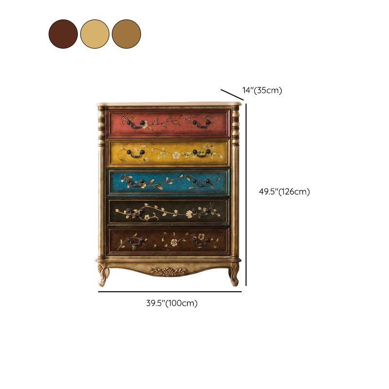 Traditional Vertical Dresser Wooden Storage Bachelor Chest for Bedroom