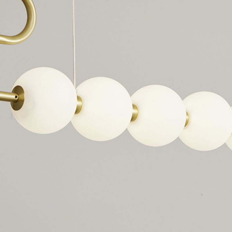 Modern Style Spherical Shape Island Lights Glass 8 Light Island Lighting in Gold