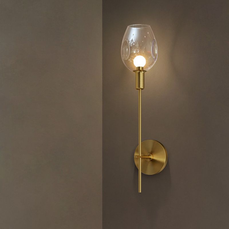 1 Light Unique Shape Wall Mount Light Fixture Modern Wall Mounted Lighting in Gold Fixture