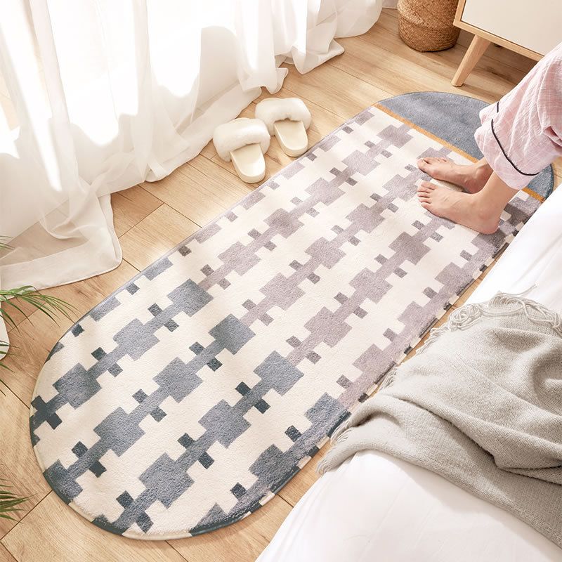 Relaxing Geo Print Rug Multi Colored Synthetics Area Rug Anti-Slip Machine Washable Carpet for Bedroom