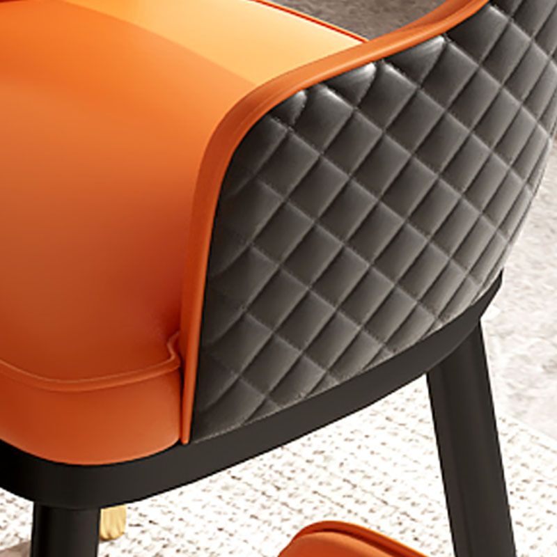 Silla escandinava con brazo trasero abierto, silla lateral de piel sintética