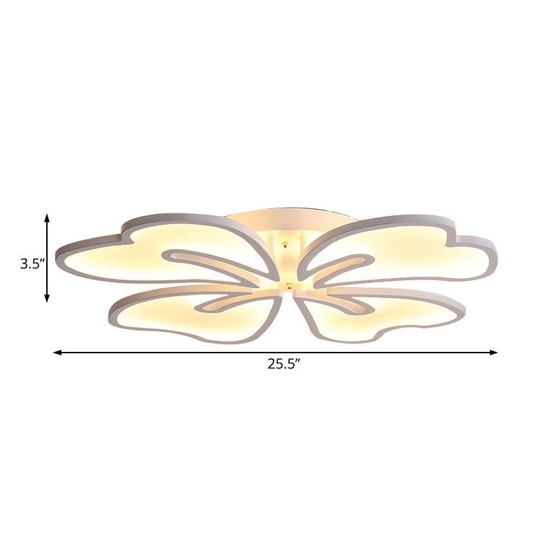 Contemporary Flower Flush Mount Acrylic 3/4/5-Light Bedroom Flush Ceiling Lamp in Warm/White/Natural Light