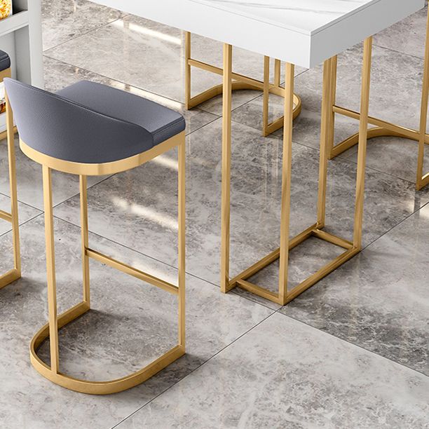 Glam Bar Table Set 1/3/5 Pcs Rectangle Stone Bar Table and Upholstered Stools