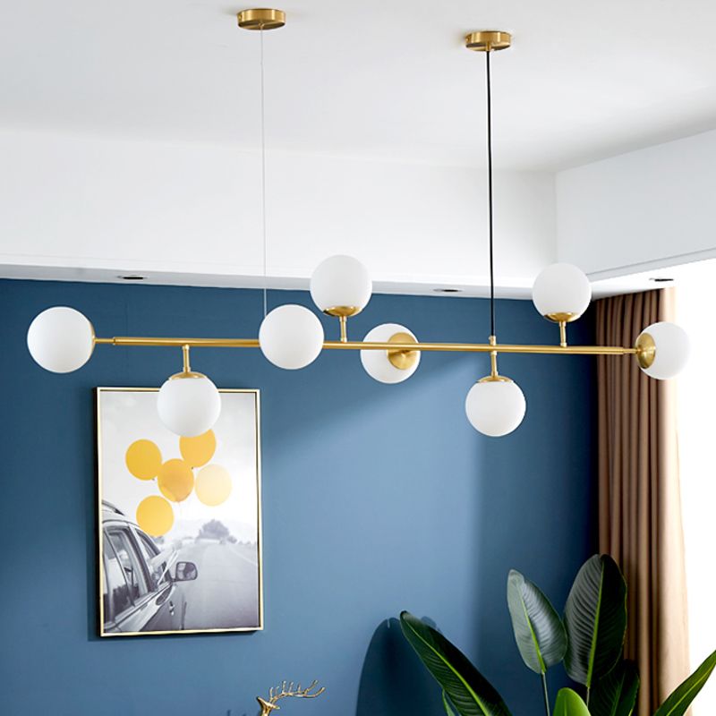 Modern Spherical Island Lighting Fixtures Glass 6 Light Pendant Lighting