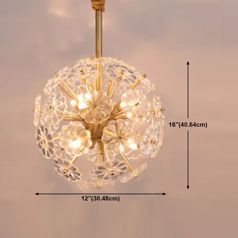 Glass Decorative Chandelier Modern Flower Shape Light for Restaurant and Hotel