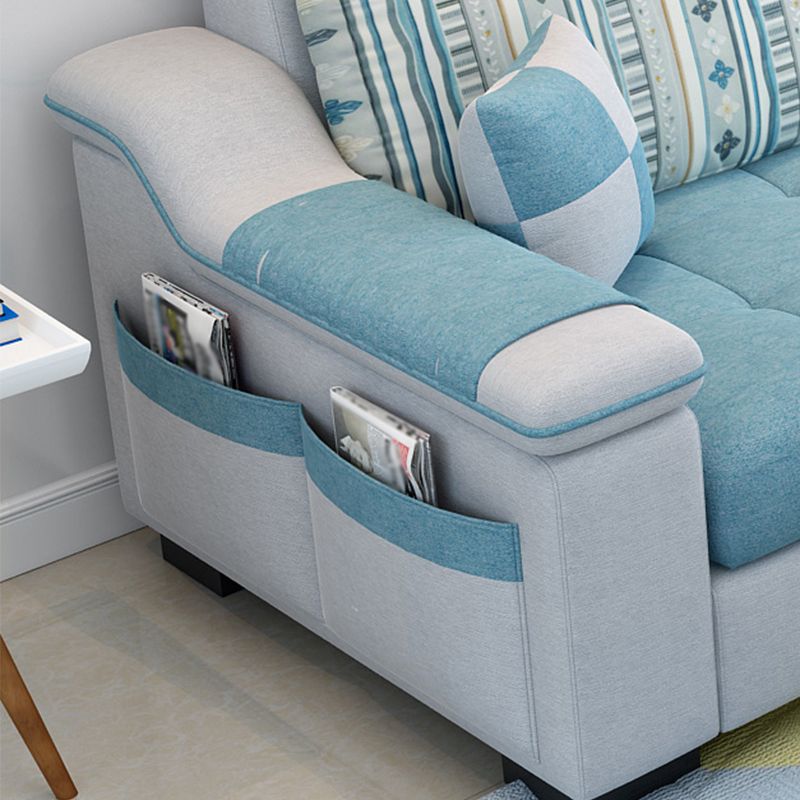 Sezioni del braccio superiore del cuscino moderno 82,68 "l x 57" w x 35,43 "H divano posteriore alto con archiviazione