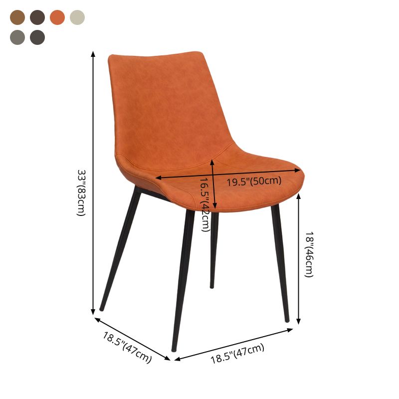Silla de comedor de cuero de estilo escandinavo, respaldo sólido, silla de comedor de un solo brazo para el hogar