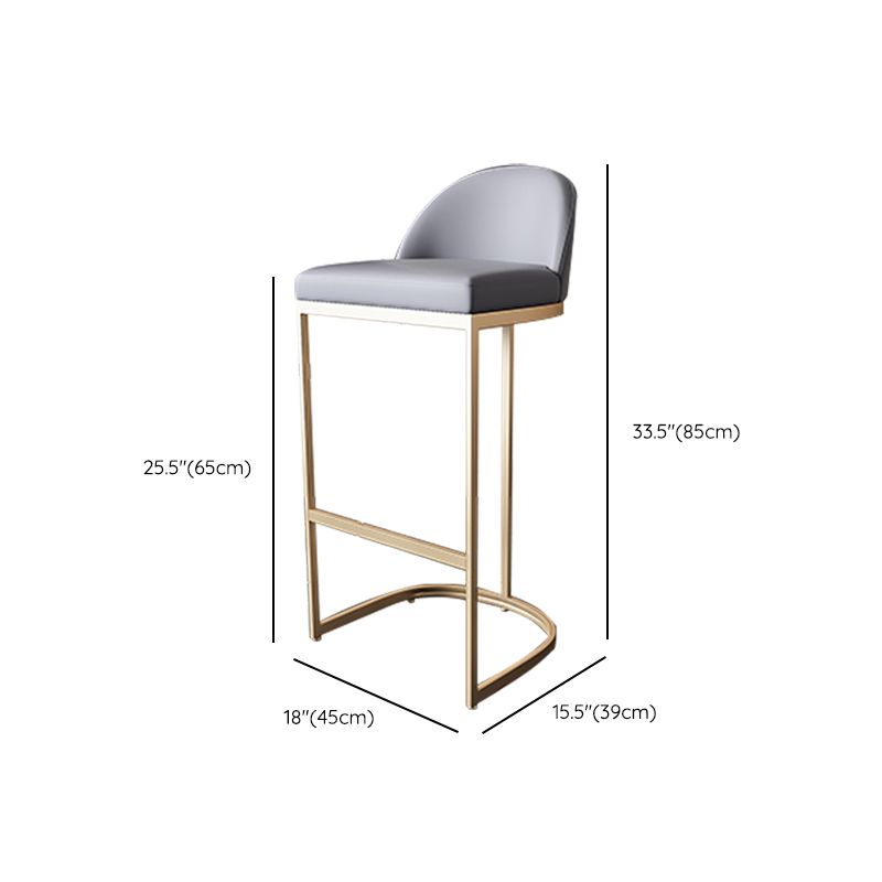 Glam Bar Stools Metal Armless Dining Stools with Gold Metal Base