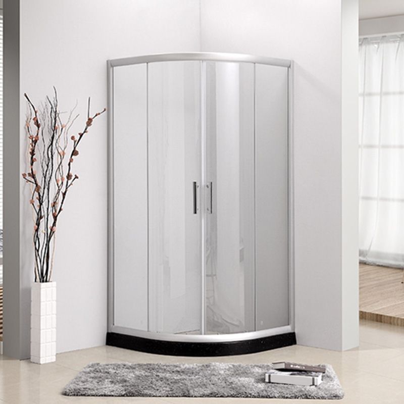 Semi-Frameless Shower Bath Door Double Sliding Shower Doors Patterned