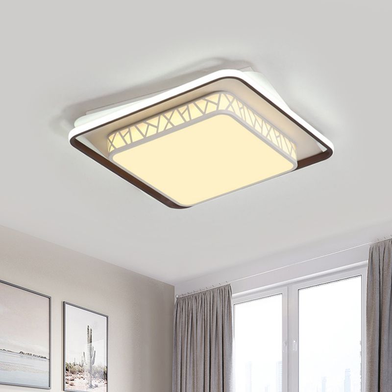 X-Side Square LED Flush Mount Lighting Modern Acrylic White LED Ceiling Light Fixture for Bedroom