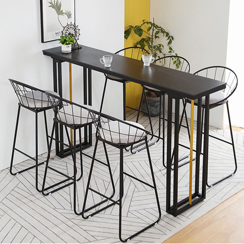 1/2/4/7 Pieces Modern Rectangular Pub Table Set Sintered Stone Top Bistro Table Set