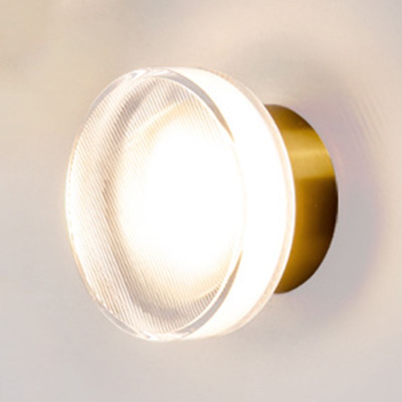 Contemporary Black/Golden Wall Mounted Sconce Glass LED Statement Wall Light