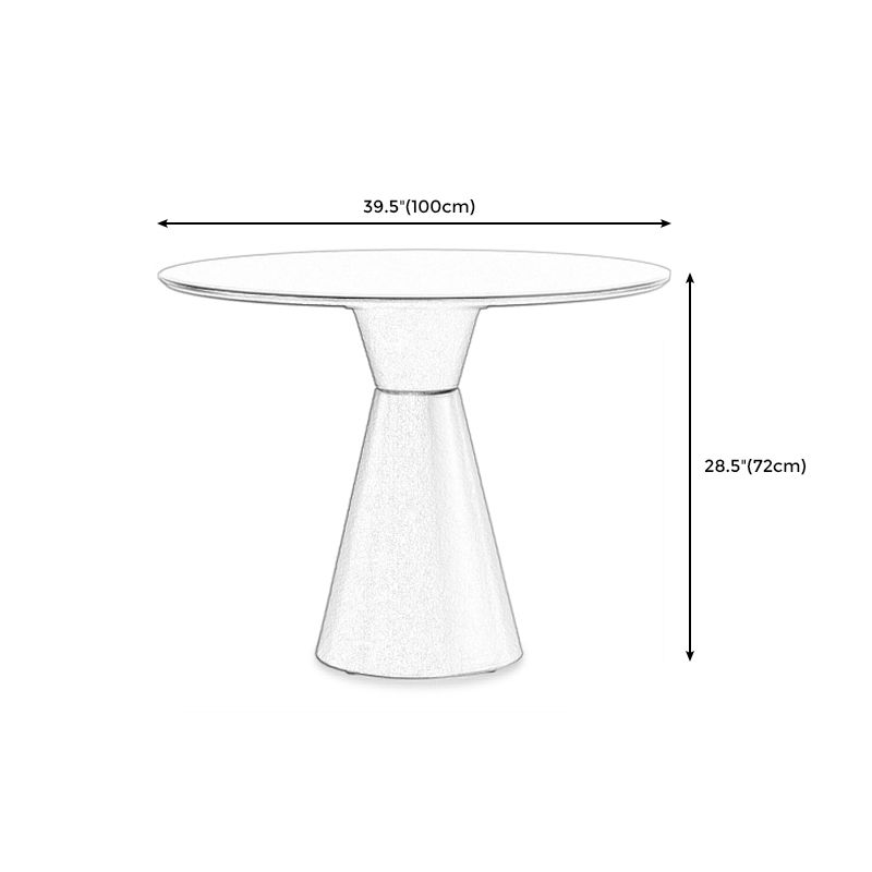 28.3 " H Single Leg Metal Base Solid Color Round Slate Coffee Table For Apartment