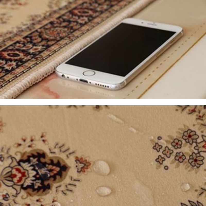 Mehrfarbiger Heimdekorationsteppich, luxuriöser europäischer Teppich mit Blumenmuster, Polyester mit rutschfester Rückseite