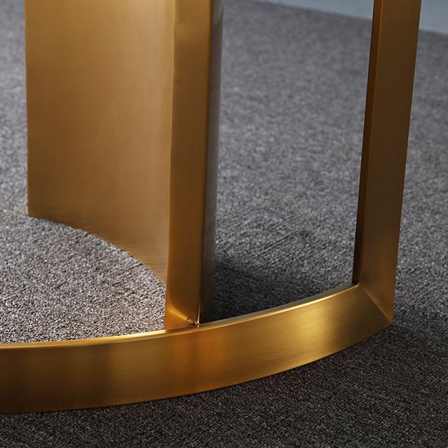 Glam White and Gold Dinette Set 1/4/5/7 Pieces Double Pedestal Dining Table Set