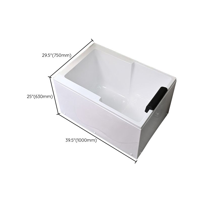 Back to Wall Soaking Bath Modern Rectangular Antique Finish Bath Tub