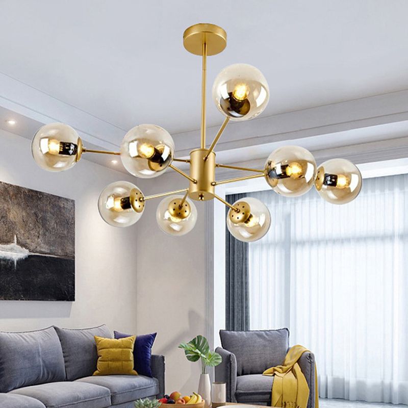 Luz de lámpara de lámpara de vidrio contemporánea Restaurante Hanging Chandelier