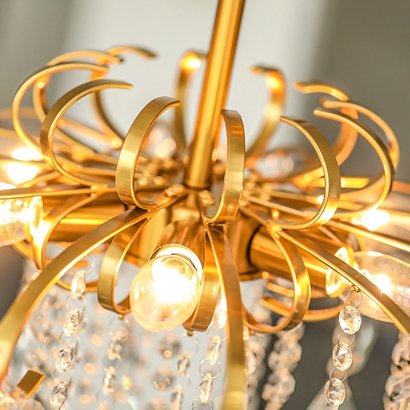 Traditional Crystal Chandelier Multi-Lights Bedroom Pendant Lamp (Without Hanging Chains)