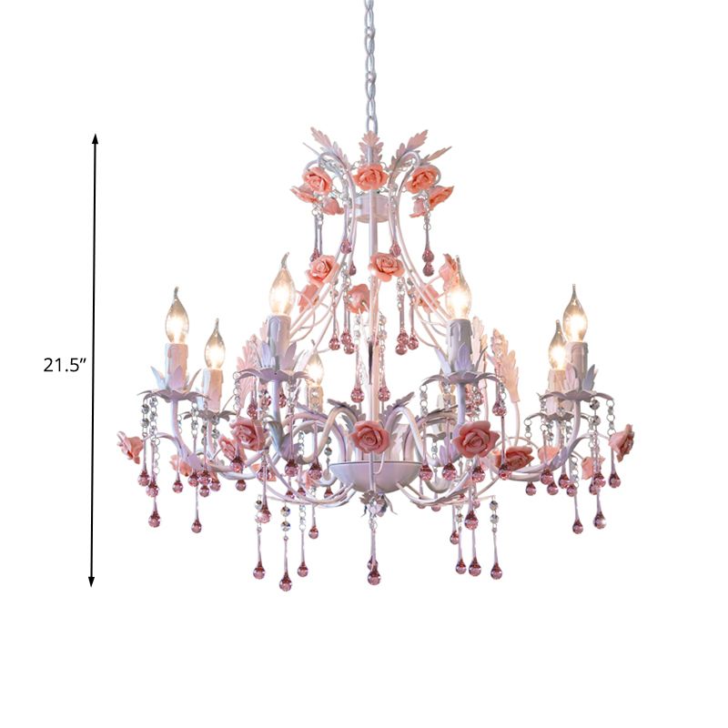 6/8 Bulbos Candelier Chandelier CHANDELIZA CRISTA CRISTA CRISTAL CRISTAL CONTINIBO Lámpara de suspensión para dormitorio