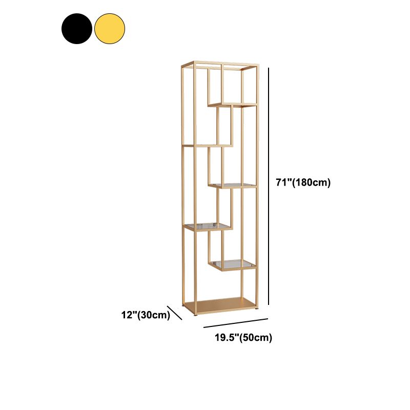 Libreria etagere industriale aperta verticale telaio di ferro invalido scaffale in vetro