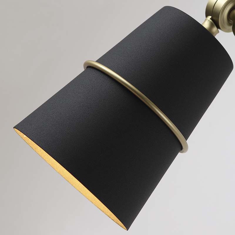 1 Light Wall Mount Light Modern Style Tapered Metal Wall Lighting with Swing Arm in Black/White for Hallway