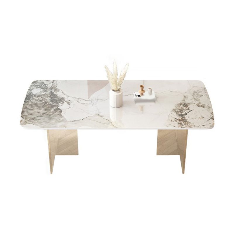 Glam Dining Table Set with Acrylic Base 1/5/7 Pcs Dinette Set with White Chairs