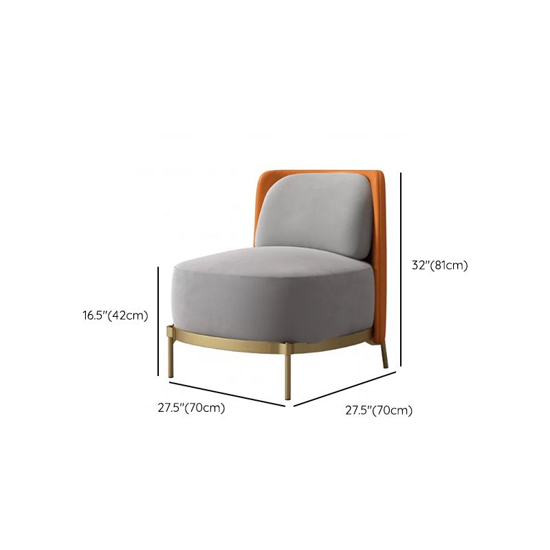 Upholstered Accent Armchair 4 Legs Sewn Pillow Back Accent Chair