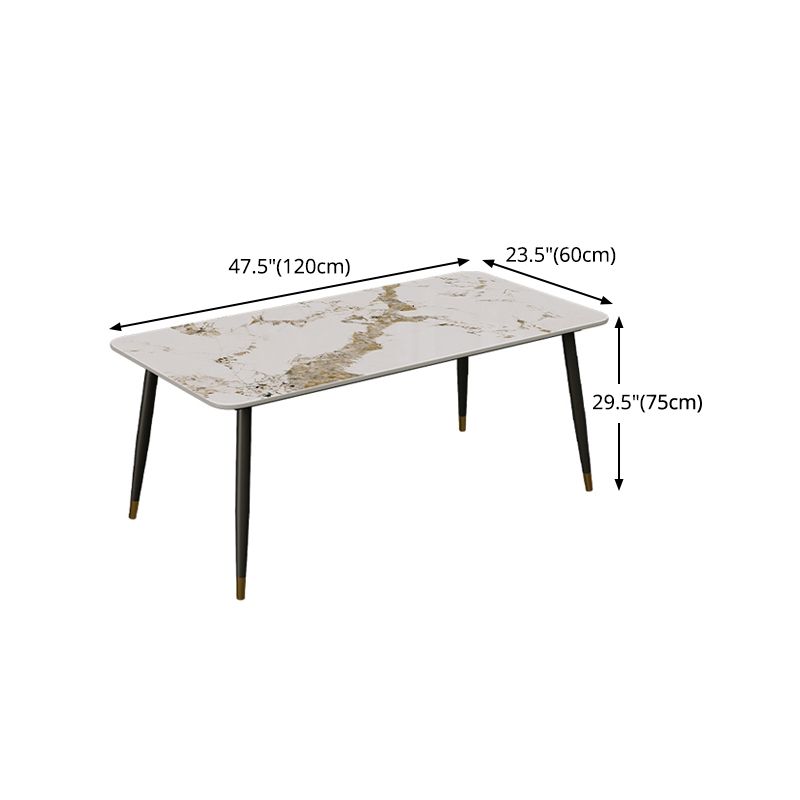 1/5/7 PCS Metal Modern Dining Room Ensemble avec ensemble de table de table rectangle