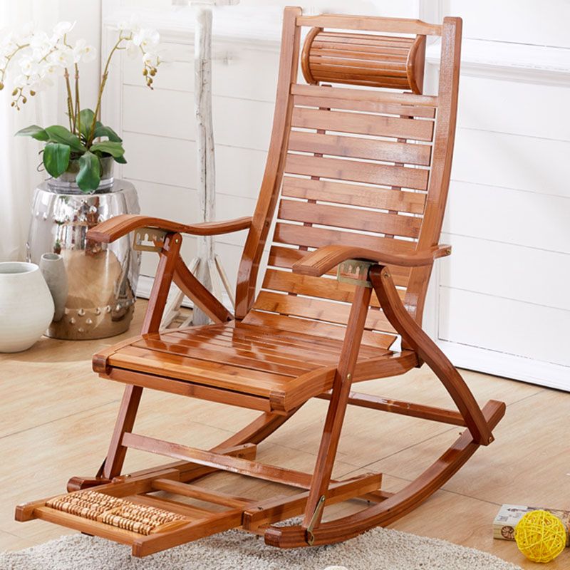 Modern Style Indoor Rocking Chair Natural Ratten Rocking Chair