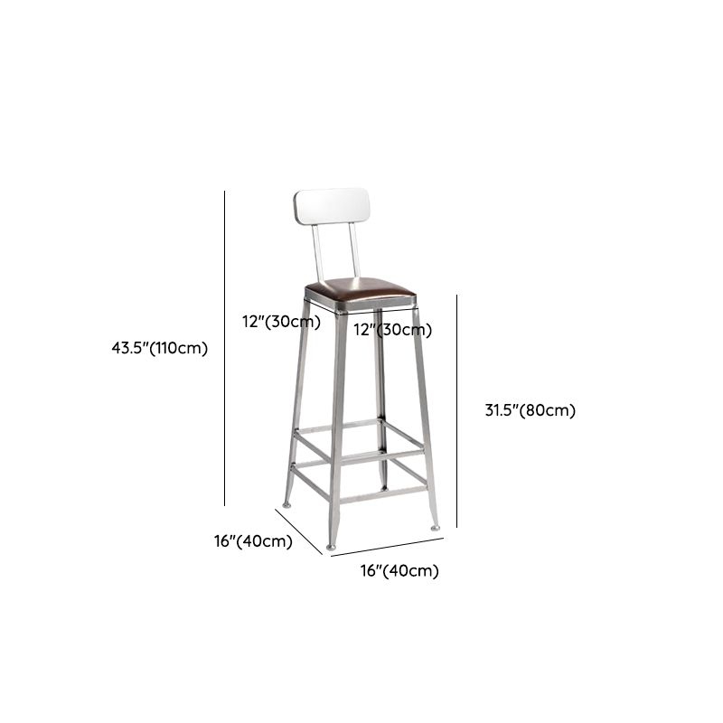 Faux Leather Dining Stools Armless Bar Stools with Metal Base