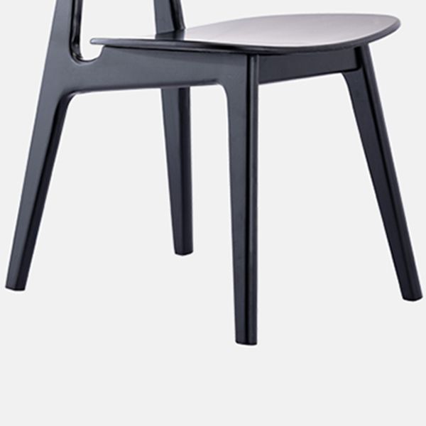 Contemporary Kitchen Dining Chair Open Back Dining Side Chair with Wooden Legs