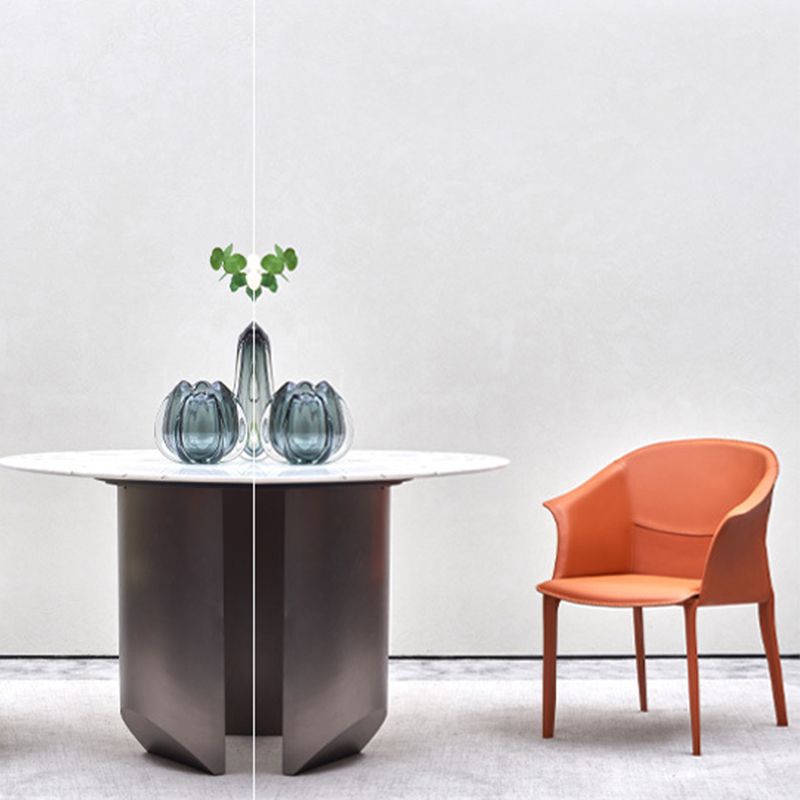 Contemporary Upholstered Arm Chair Solid Back Dining Chair for Dining Room