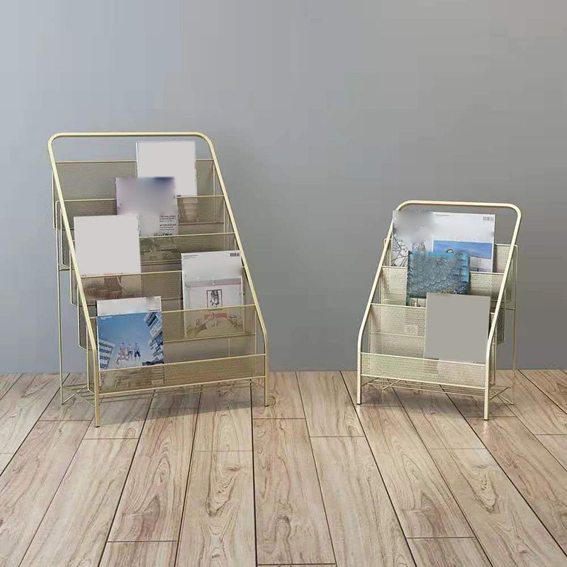 Standard Closed Back Bookshelf Metal Contemporary Bookcase with Shelves