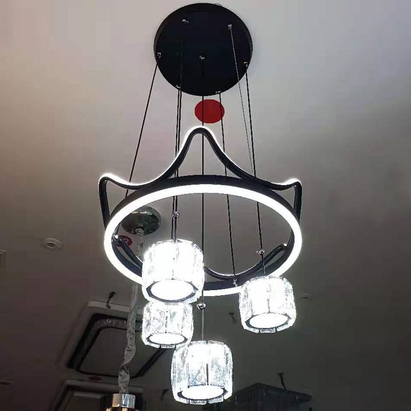 Ultra-moderner Einfachheit Ring Hanging Deckenleuchte Kristall Suspension Anhänger Licht für das Restaurant