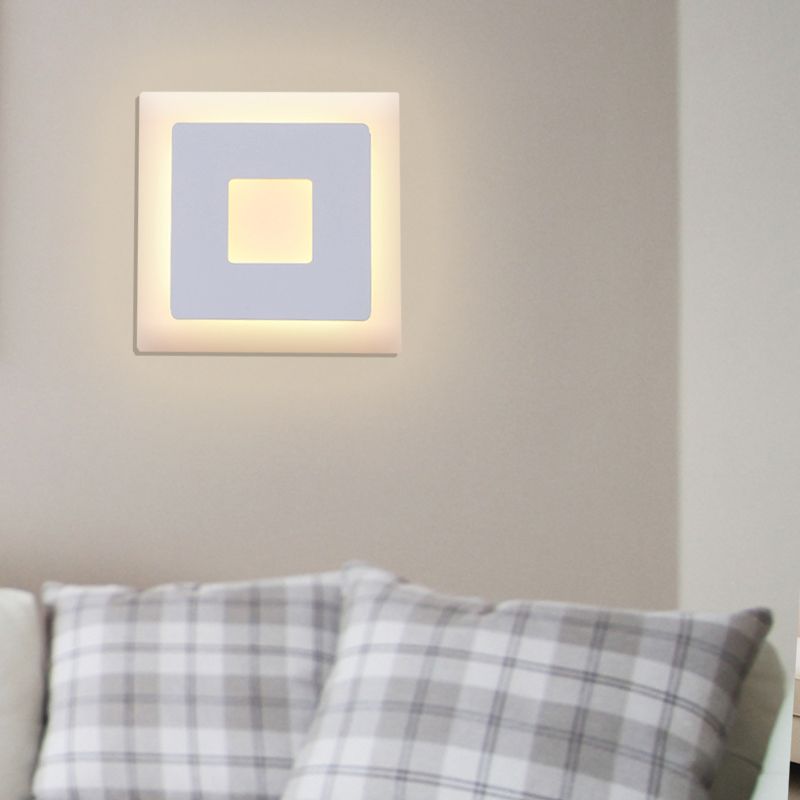 Lampada con funce a LED a LED nero/nero moderno 1 luce acrilica a parete montata in luce calda/bianca