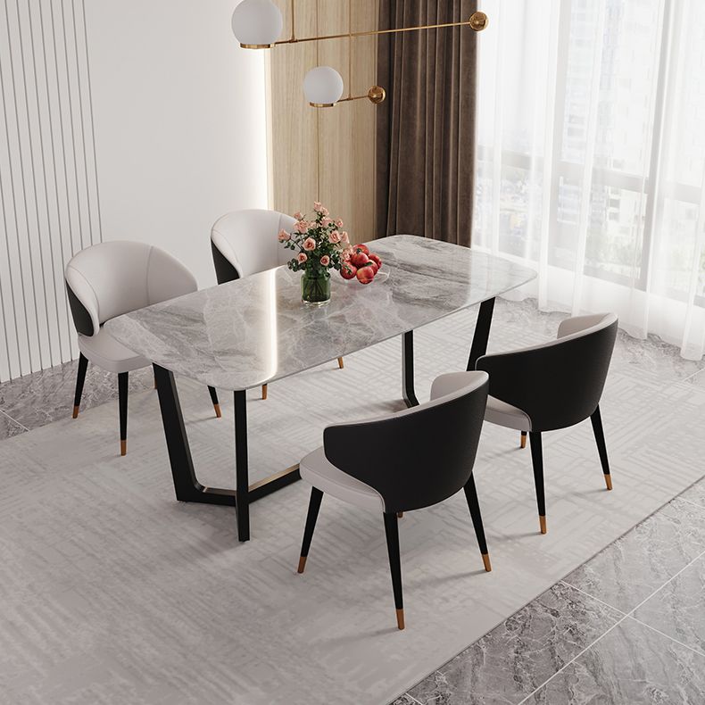 Modern 1/5/6/7 Pieces Dining Set Rectangle Stone Dining Table for Dining Room Cafe