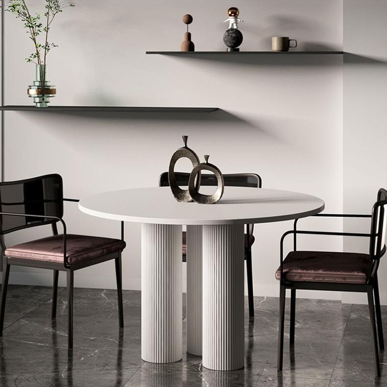 Round Dining Table Stone Top Dining Table with MDF Base for Dining Room