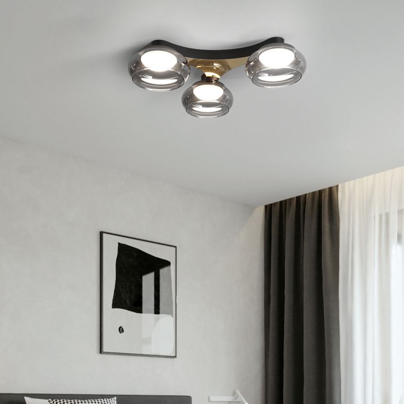 Modernism Flush Mount Glass LED Ceiling Light Fixture for Living Room