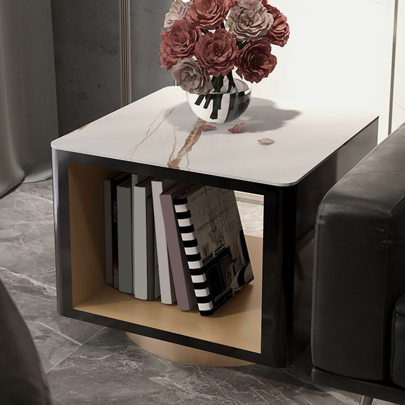 19" Wide Glam Corner Table Square Accent Side Table with Storage