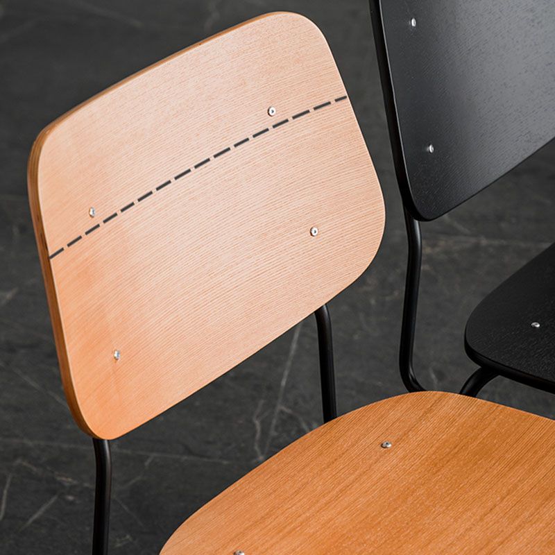 Sillas de comedor sin brazos con respaldo abierto de estilo industrial, sillas de comedor de madera para el hogar