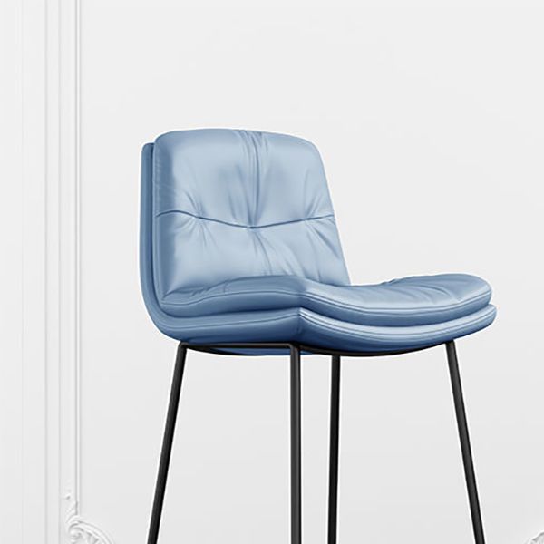 Contemporary Barstools Faux Leather Bar Stool with Metal Legs