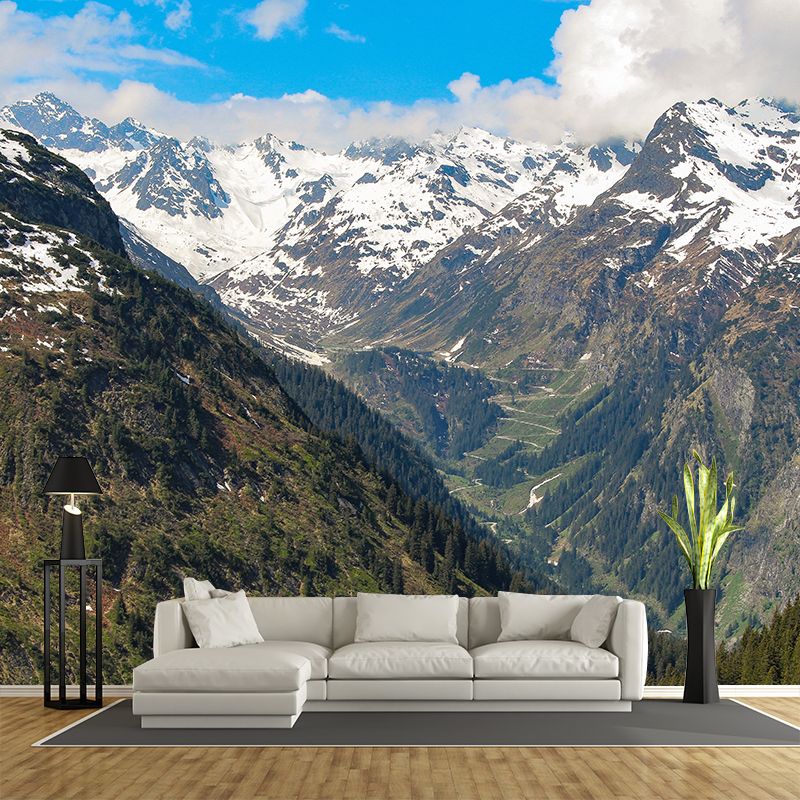 Mountain Landscape Mural Decal Waterproofing, Wall Covering for Living Room