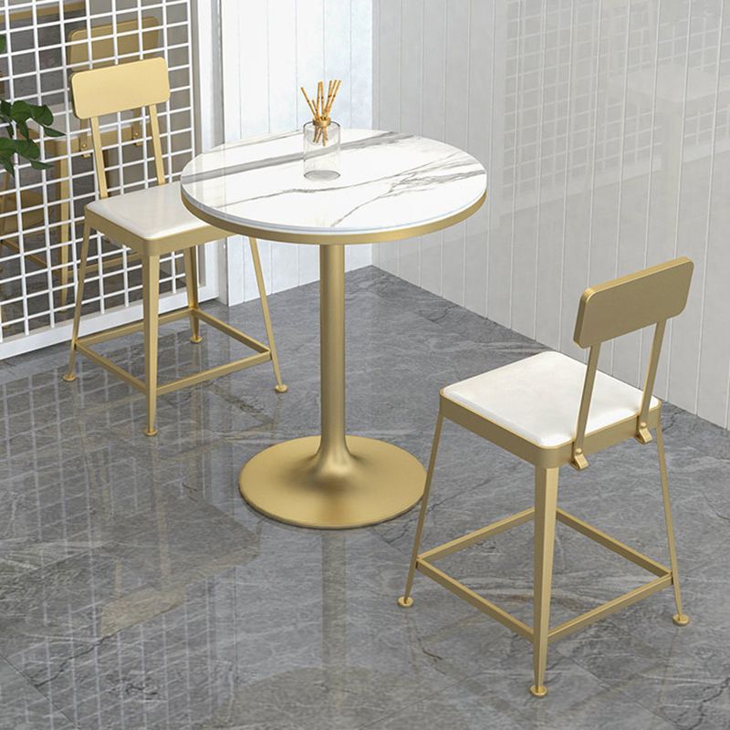 Glam Pub Table Round Pedestal Bar Table for Indoor and Breakroom