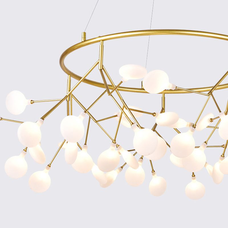 Contemporary Gold Hanging Chandelier Circle Ceiling Hanging Light Fixture