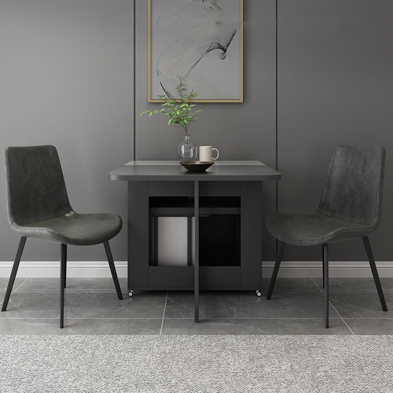 Tavolo da pranzo moderno del rettangolo moderno di metà secolo con base in legno massiccio, 59 "l x 29.1" h