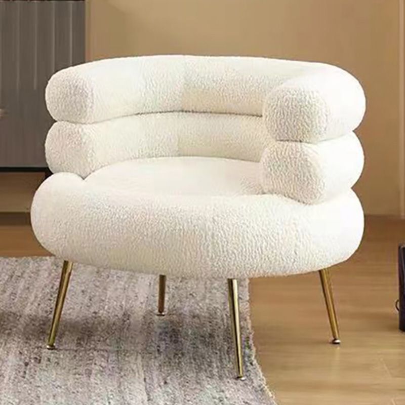 White Barrel Chair Arms Included Lounge Chair for Living Room