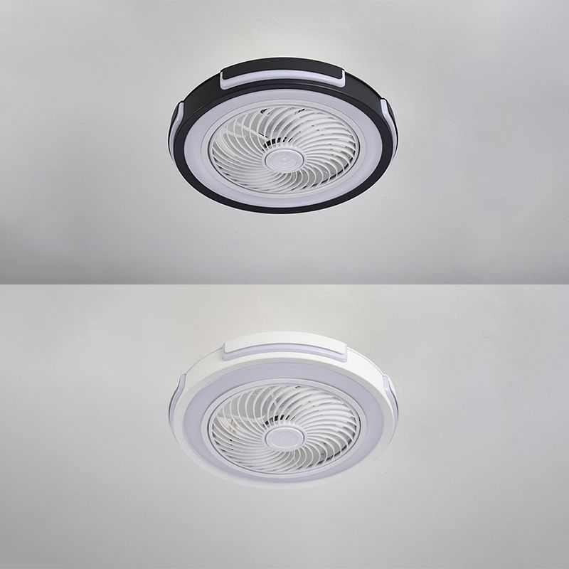 Acrylcirgular LED -Lüfter Flush Mount in moderner kreativer Stil Schmiedeeisen Deckenventilatoren für Schlafzimmer