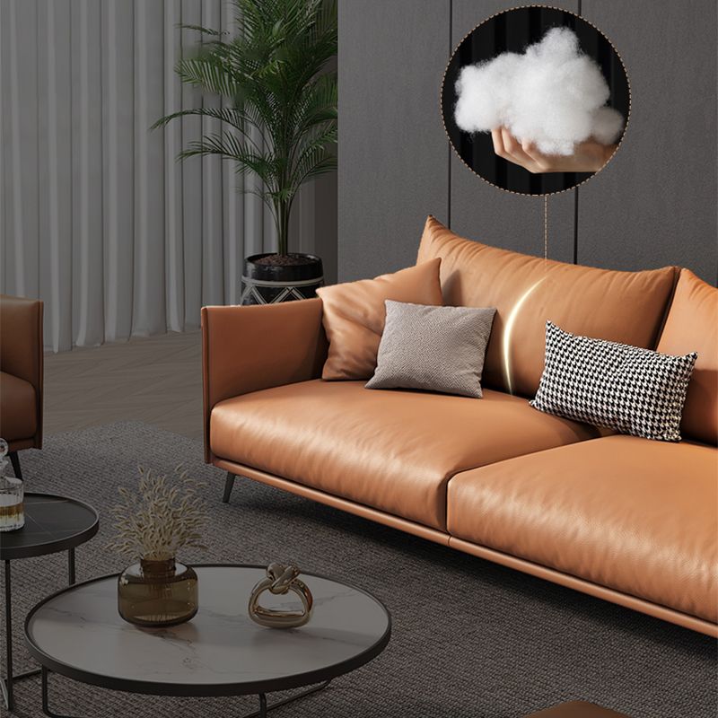 Contemporary Tuxedo Arm Sofa Standard Sofa with 2 Pillows for Living Room