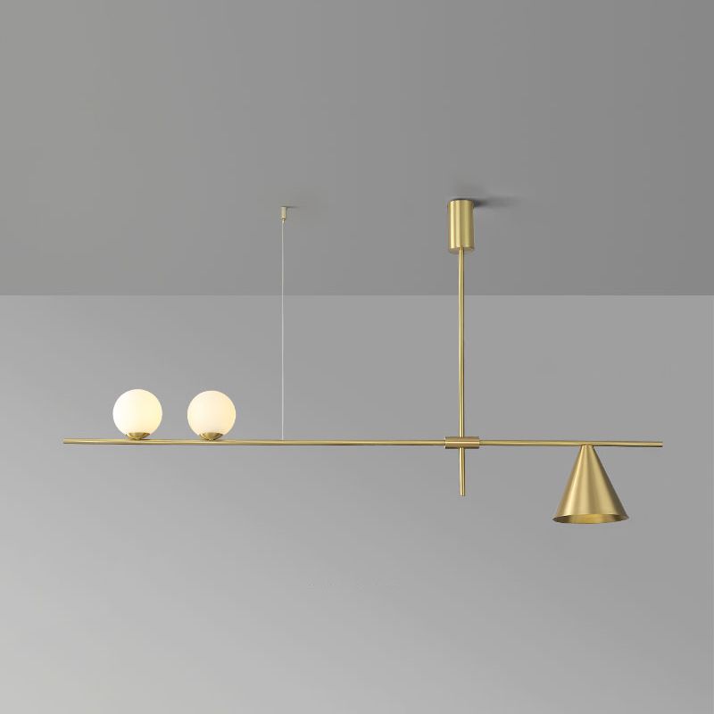 Luz de lámparas de isla esférica de estilo moderno luces colgantes de la isla de vidrio